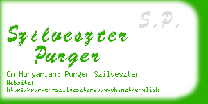 szilveszter purger business card